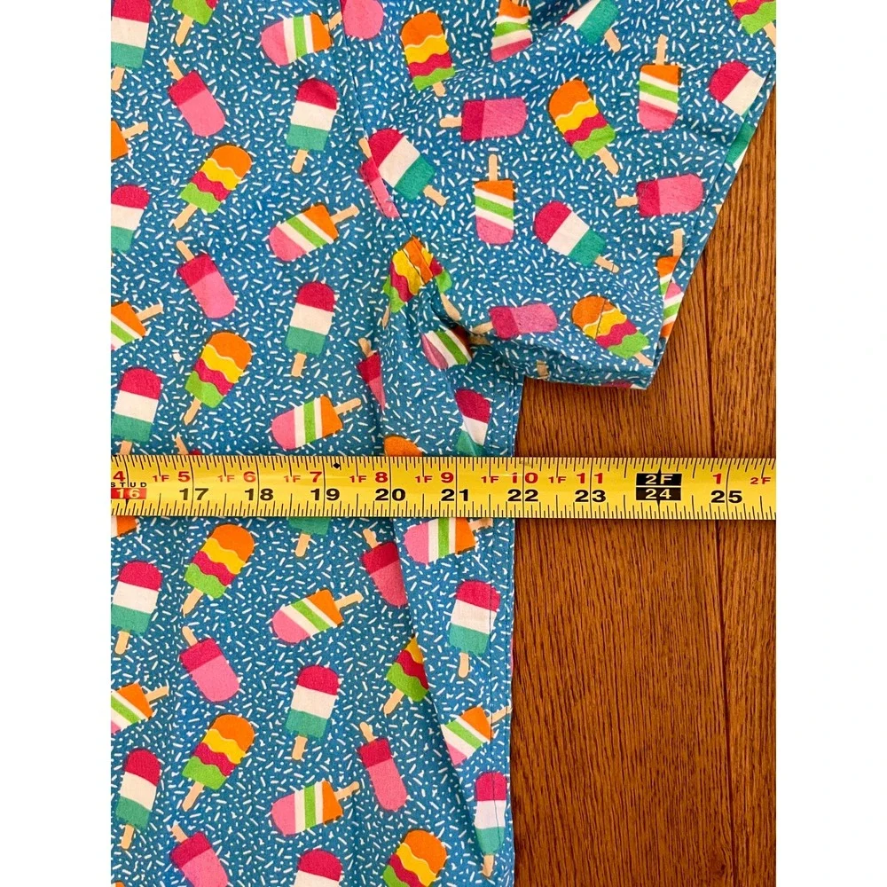 MTL Made To Live NYC Ice Cream Popsicle Print Shirt Mens L Slim Button Up